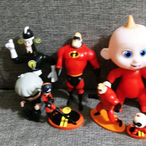 Vintage Incredibles Action Figures Set of 12 Edna Bob Jack-Jack Dash (mt1) - Picture 5 of 6